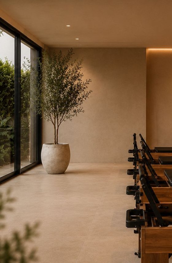 Sala de Reformer de ALMA con luz cálida